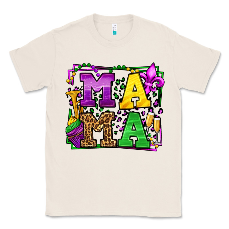 Mardi Gras Leopard Frame Mama Mother's Day Classic Tee by LillyAllenDesigns | Teevron