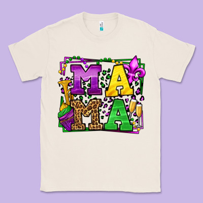 Mardi Gras Leopard Frame Mama Mother's Day Classic Tee Designed By Lillyallendesigns