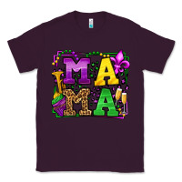 Plum Mardi Gras leopard frame mama Mother's Day Classic Tee - LillyAllenDesigns