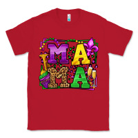 Red Mardi Gras leopard frame mama Mother's Day Classic Tee - LillyAllenDesigns
