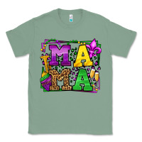 Sage Mardi Gras leopard frame mama Mother's Day Classic Tee - LillyAllenDesigns
