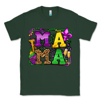 Sports Green Mardi Gras leopard frame mama Mother's Day Classic Tee - LillyAllenDesigns