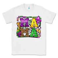 White Mardi Gras leopard frame mama Mother's Day Classic Tee - LillyAllenDesigns