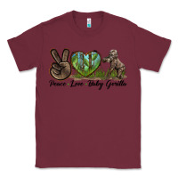 Burgundy Peace Love Baby Gorilla Classic Tee - LillyAllenDesigns