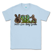 Dusty Blue Peace Love Baby Gorilla Classic Tee - LillyAllenDesigns