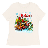 Bone christmas polar express believe Ladies Tee - Zillion Design Studio