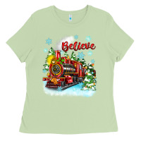Matcha christmas polar express believe Ladies Tee - Zillion Design Studio
