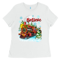 White christmas polar express believe Ladies Tee - Zillion Design Studio