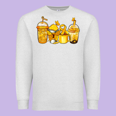Childhood Cancer Coffee Premium Sweatshirt Designed By Jasminsmagicworld