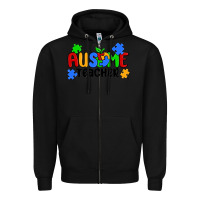 Black ausome teacher Zipper Hoodie - MaliasSmallBusiness