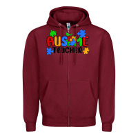 Burgundy ausome teacher Zipper Hoodie - MaliasSmallBusiness