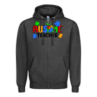 Charcoal Heather ausome teacher Zipper Hoodie - MaliasSmallBusiness