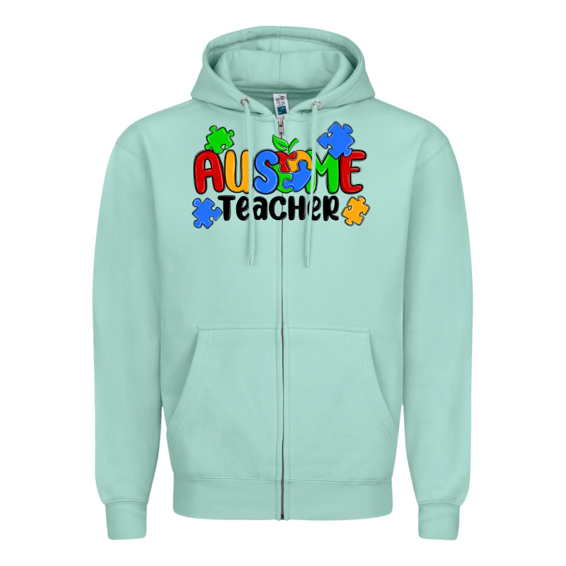 Ausome Teacher Zipper Hoodie by MaliasSmallBusiness | Teevron