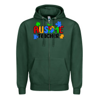 Sports Green ausome teacher Zipper Hoodie - MaliasSmallBusiness