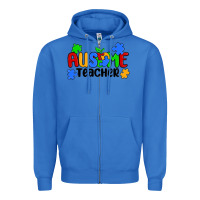 True Royal ausome teacher Zipper Hoodie - MaliasSmallBusiness