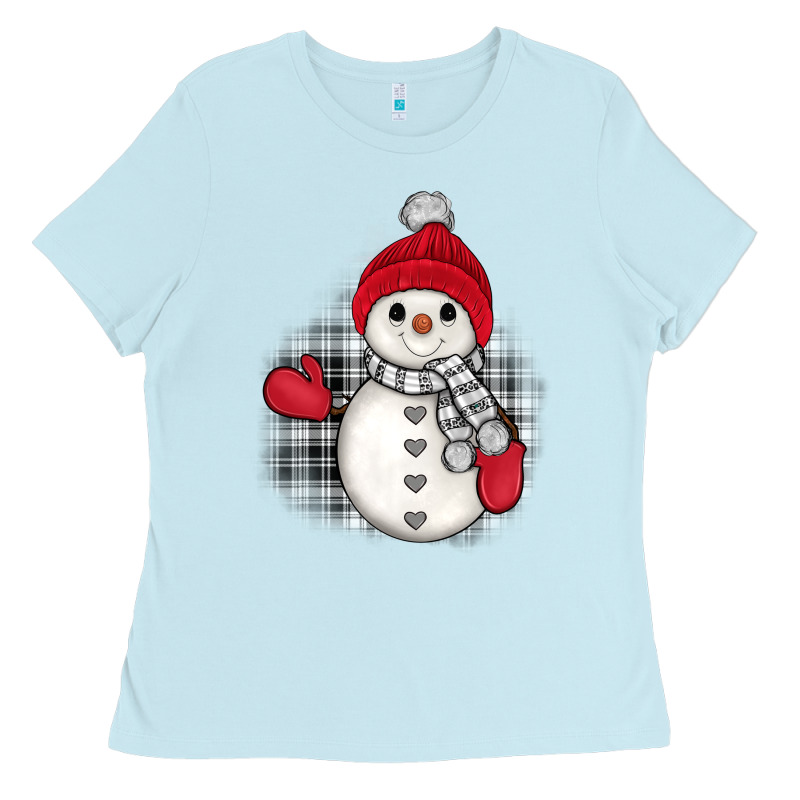 Grey Christmas Snowman Ladies Tee by JahusDesignShop | Teevron