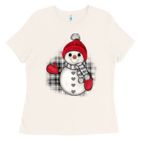 Bone grey christmas snowman Ladies Tee - JahusDesignShop
