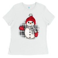 White grey christmas snowman Ladies Tee - JahusDesignShop