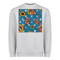 Heather Grey 4th of july sunflowers hotdog seamless pattern Heavyweight Sweatshirt - BundleAndBundleShop
