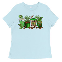Baby Blue t  rex coffee cups Ladies Tee - texasbilliewilder
