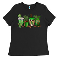 Black t  rex coffee cups Ladies Tee - texasbilliewilder