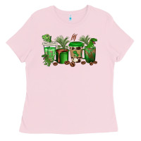 Bubblegum Pink t  rex coffee cups Ladies Tee - texasbilliewilder