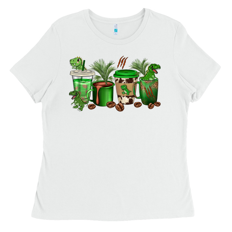 T  Rex Coffee Cups Ladies Tee by texasbilliewilder | Teevron