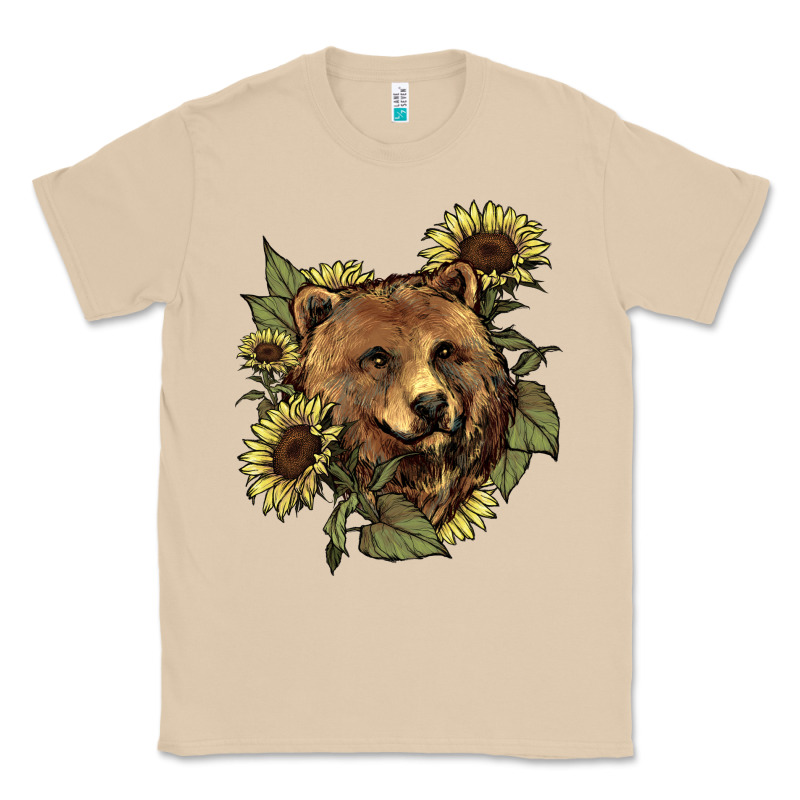 Bear Head Sunflowers Classic Tee by NancyCooperArtShop | Teevron