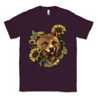 Plum bear head sunflowers Classic Tee - NancyCooperArtShop
