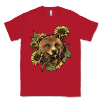 Red bear head sunflowers Classic Tee - NancyCooperArtShop
