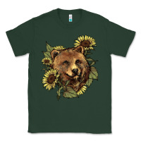 Sports Green bear head sunflowers Classic Tee - NancyCooperArtShop