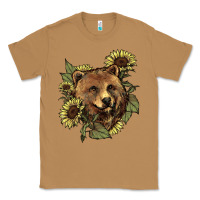 Toasted Coconut bear head sunflowers Classic Tee - NancyCooperArtShop