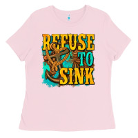 Bubblegum Pink refuse to sink western Ladies Tee - texasbilliewilder