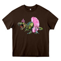 Chocolate Brown balerina t rex dinosaur with tutu Heavy Core Tee - Artiststas