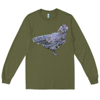 Army Green Ameraucana Chicken Long Sleeve Tee - LillyAllenDesigns