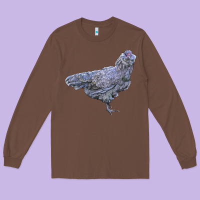 Ameraucana Chicken Long Sleeve Tee Designed By Lillyallendesigns