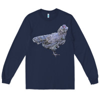 Navy Ameraucana Chicken Long Sleeve Tee - LillyAllenDesigns