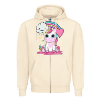 Sandshell cute unicorn and rainbow Zipper Hoodie - NancyCooperArtShop