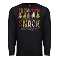 Black torn between looking like a snack and eating one christmas cake Premium Sweatshirt - Jasminsmagicworld