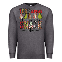Charcoal Heather torn between looking like a snack and eating one christmas cake Premium Sweatshirt - Jasminsmagicworld