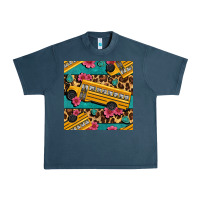 Midnight Navy school bus and leopar seamless pattern Urban Heavy Tee - BundleAndBundleShop