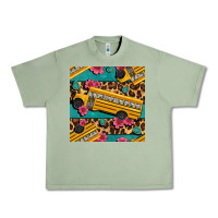 Oil Green school bus and leopar seamless pattern Urban Heavy Tee - BundleAndBundleShop
