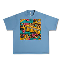 Pebble Blue school bus and leopar seamless pattern Urban Heavy Tee - BundleAndBundleShop