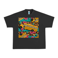 Pigment Black school bus and leopar seamless pattern Urban Heavy Tee - BundleAndBundleShop