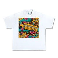 White school bus and leopar seamless pattern Urban Heavy Tee - BundleAndBundleShop