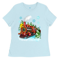 Baby Blue christmas polar express Ladies Tee - Zillion Design Studio