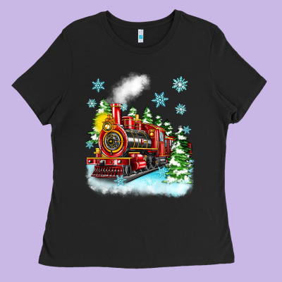 Christmas Polar Express Ladies Tee Designed By Zillion Design Studio