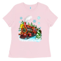 Bubblegum Pink christmas polar express Ladies Tee - Zillion Design Studio