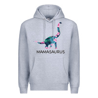 Heather Grey Mamasaurus Dinosaur Premium Hoodie - Bettercallsaul