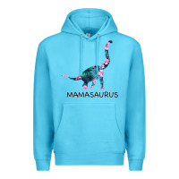Ocean Blue Mamasaurus Dinosaur Premium Hoodie - Bettercallsaul